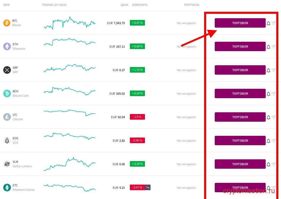 Работа с криптовалютами