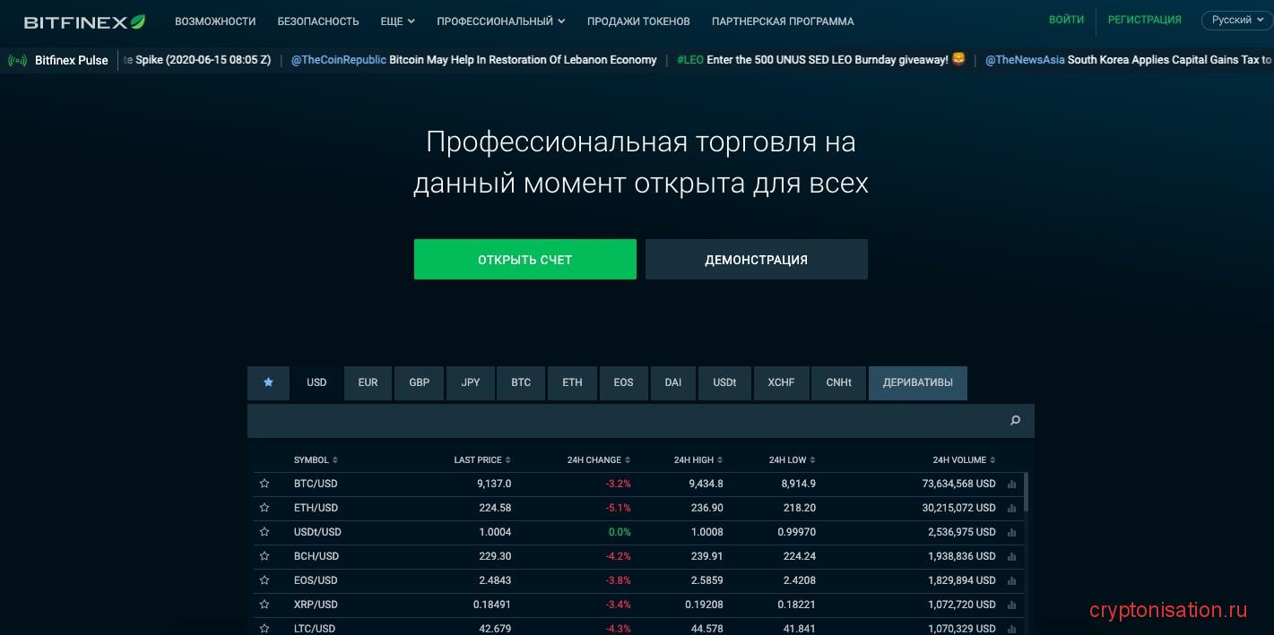 Биржа Bitfinex