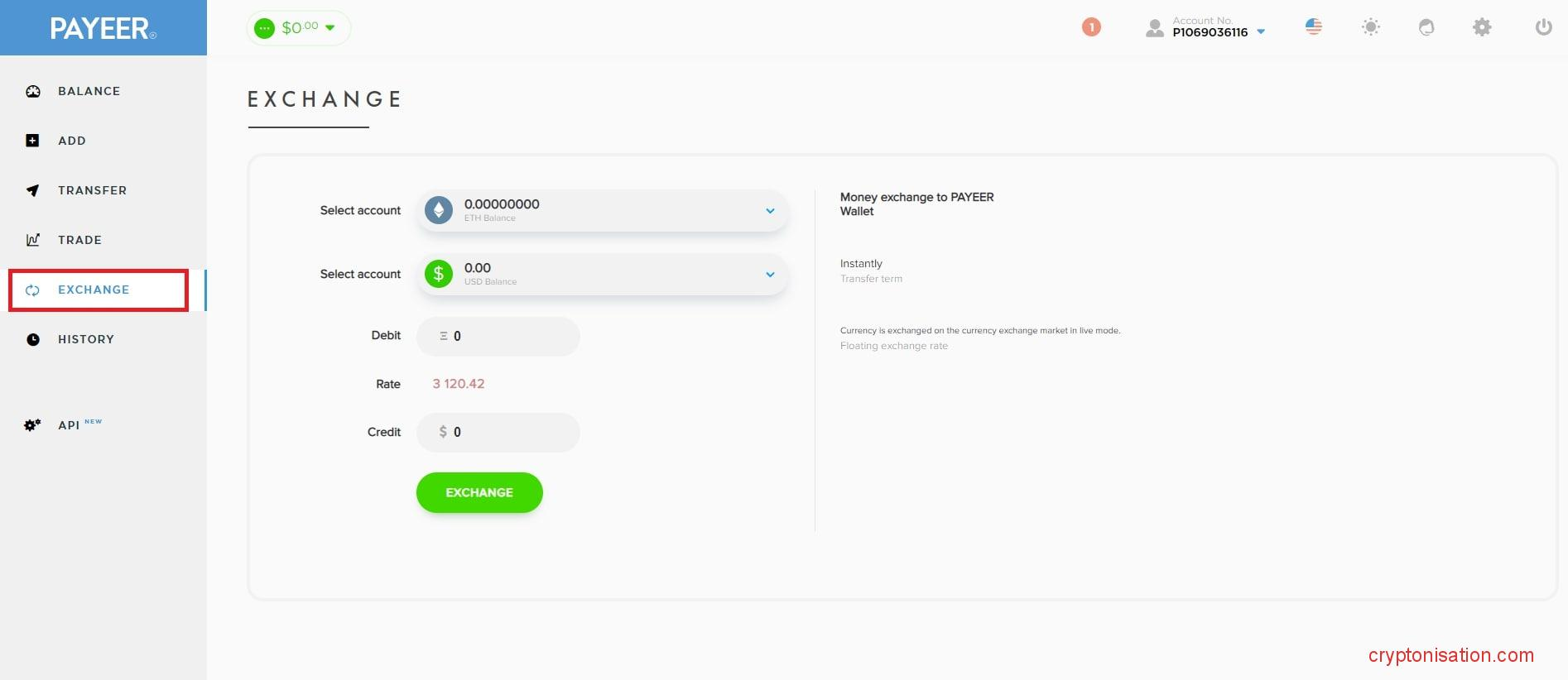 Покупка эфира на Payeer