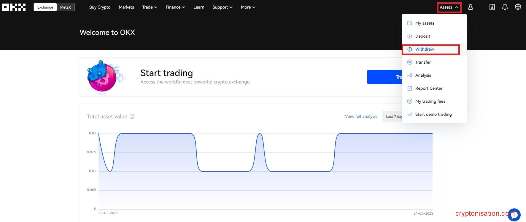 Главная страница OKX