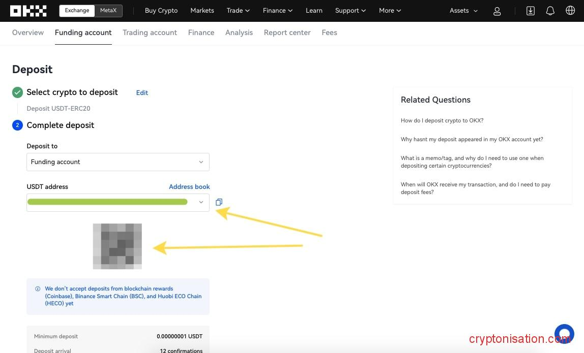 Адрес для депозита в USDT