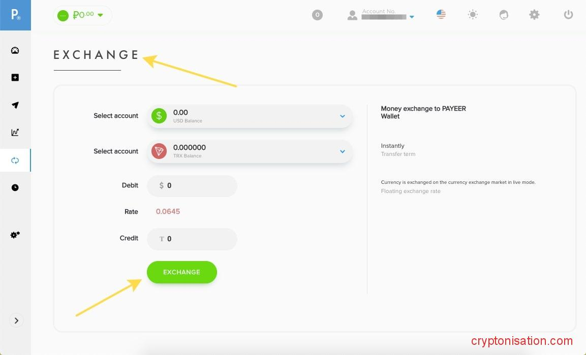 Обмен USD на TRX