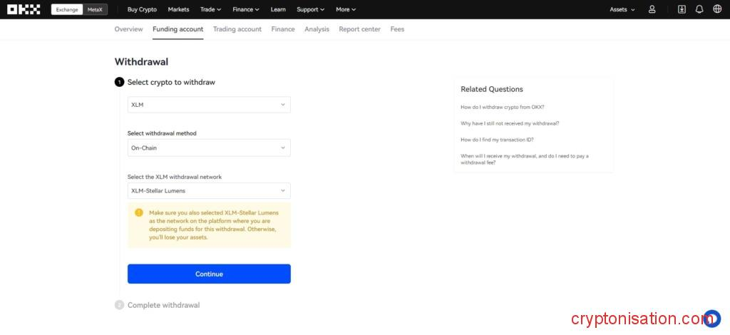 Окно выбора валюты вывода