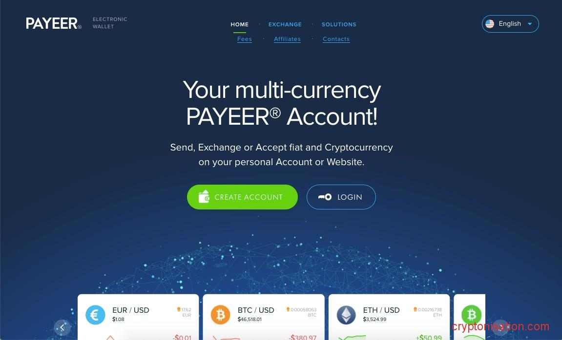 Главная страница Payeer