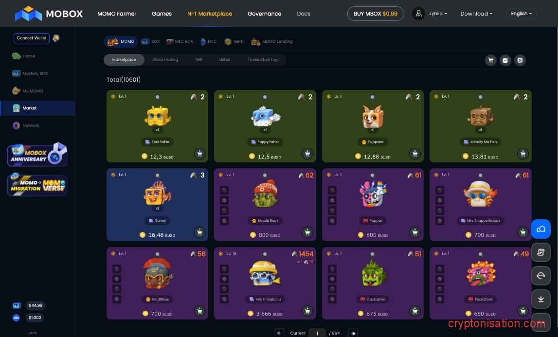 Mobox NFT Маркетплейс