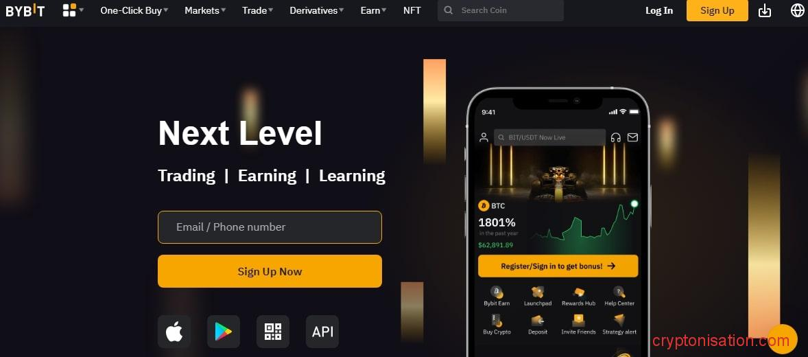 Главная страница биржи Байбит