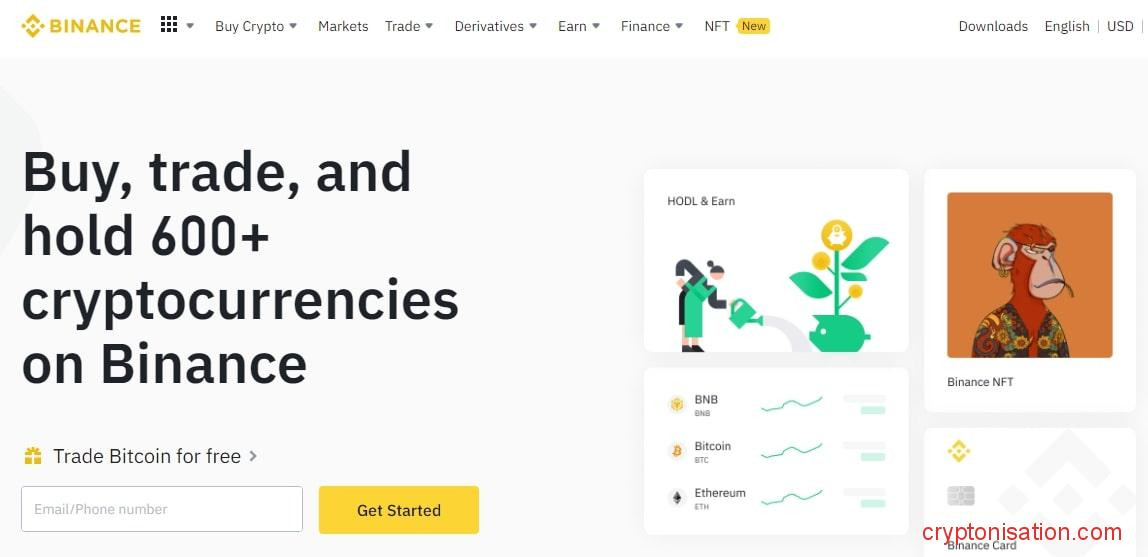 Главная страница Бинанс