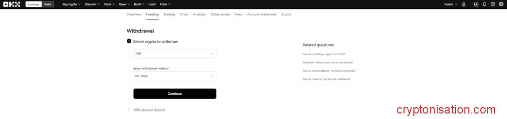 Выбор монеты на OKX