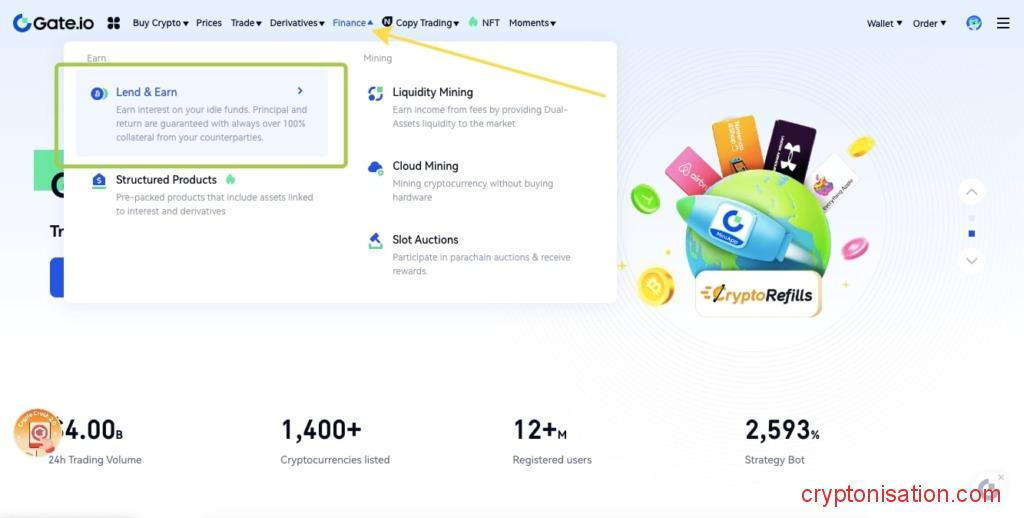 Ingresos passivos con Lend & Earn