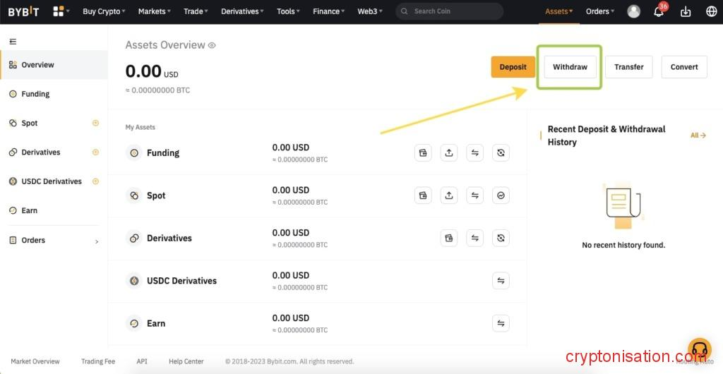Создание заявки на вывод