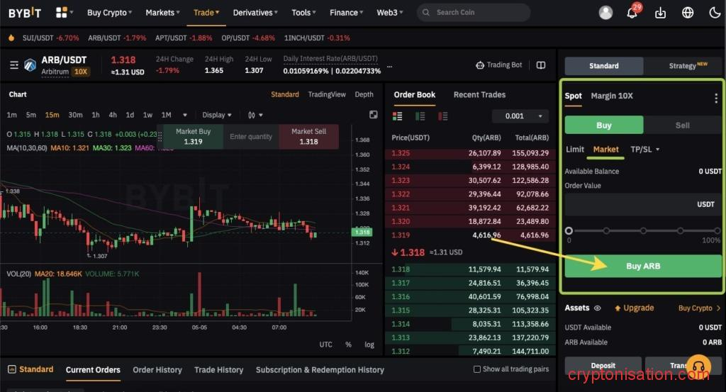 Ордер на покупку ARB