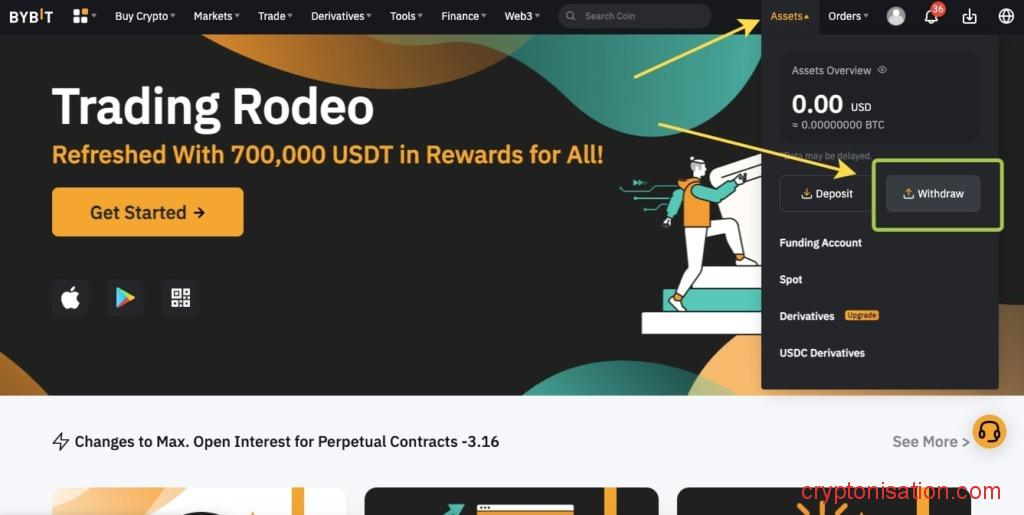 Вывод средств с Bybit