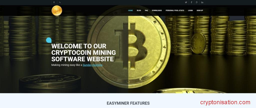 Главная страница EasyMiner