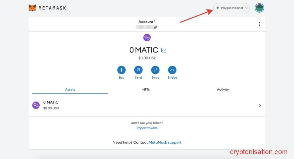 Главная страница MetaMask
