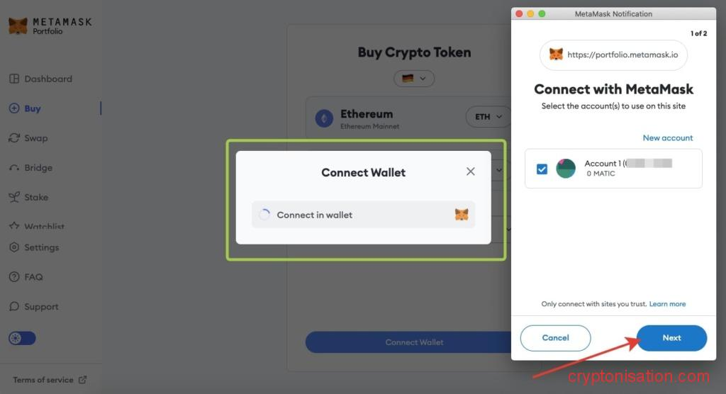Подключение кошелька