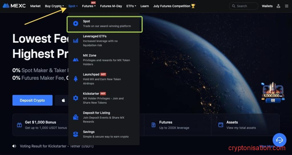 Спотовая торговля на MEXC