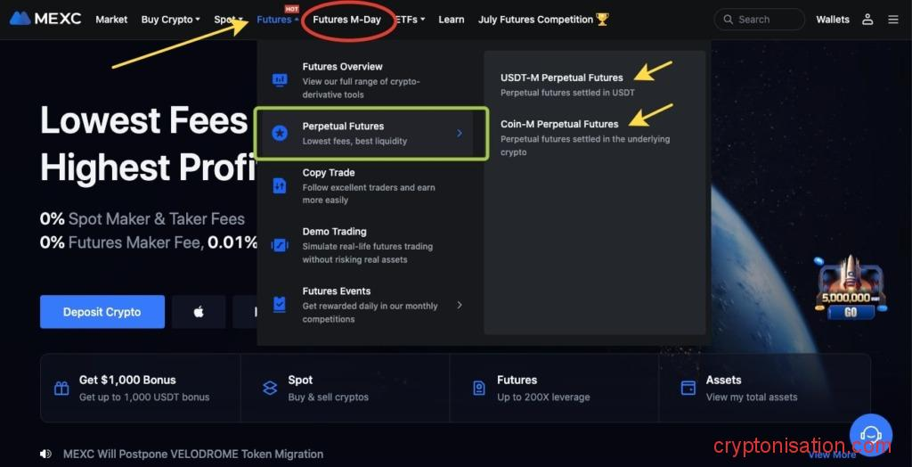 выберите Futures M DAY