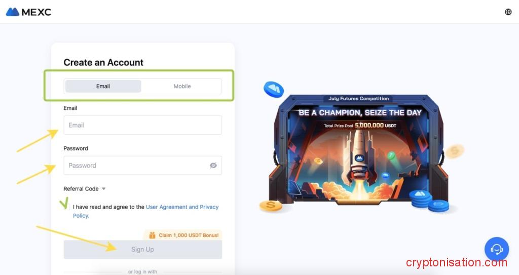 Данные для регистрации