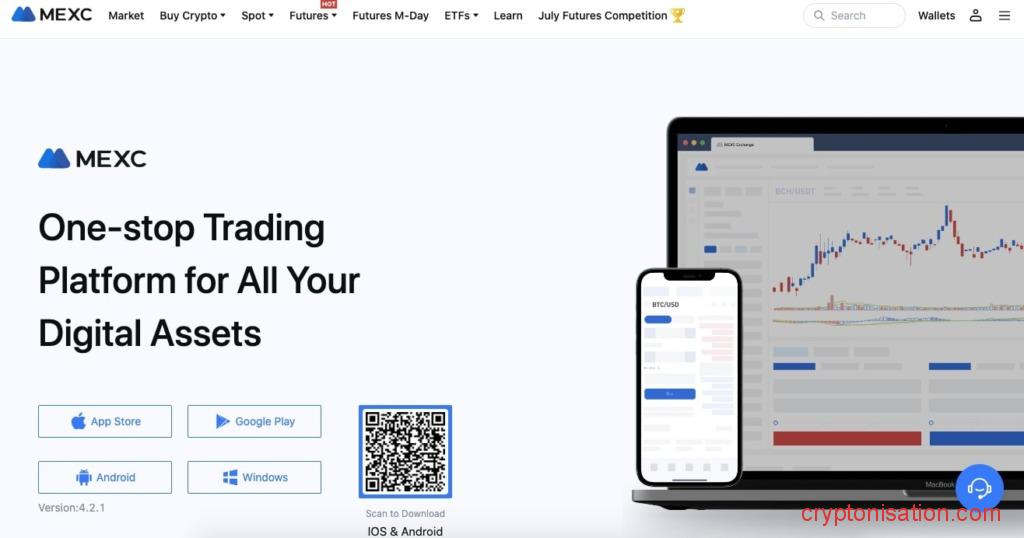 Загрузка мобильного приложения MEXC