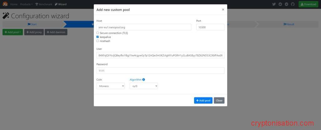 Настройка майнера