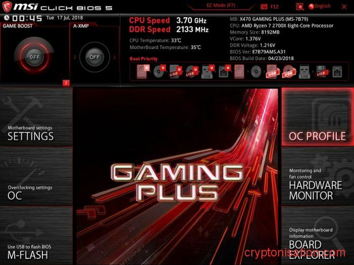 Интерфейс продвинутого режима Click Bios 5