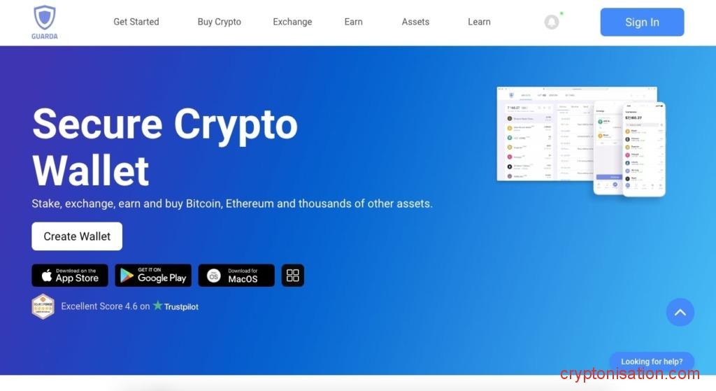 Главная страница Guarda