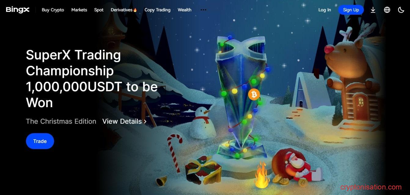 Главная страница платформы BingX