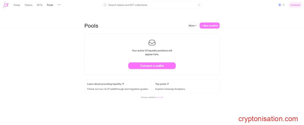 Базовый вид раздела Pools