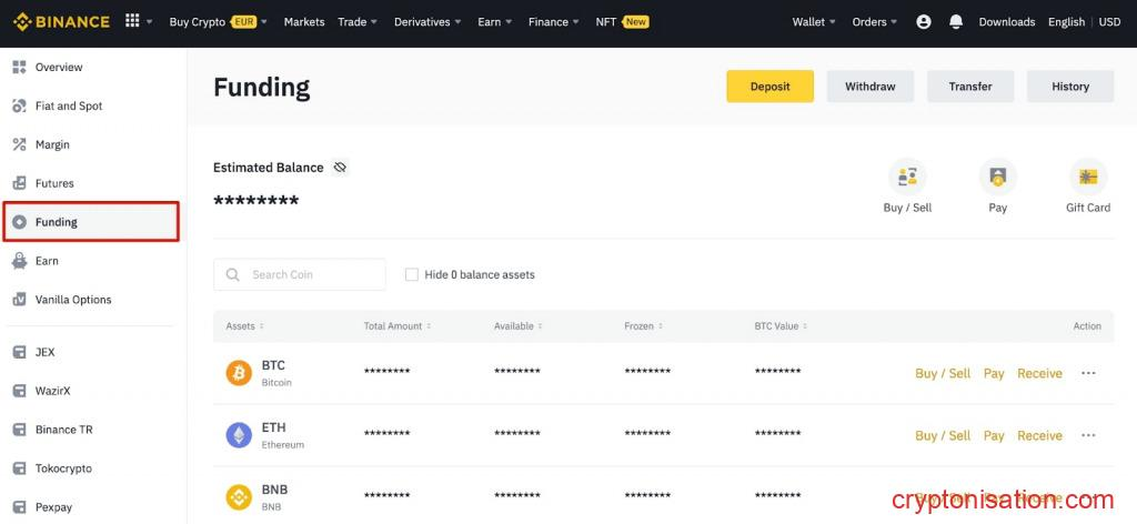 Раздел Funding