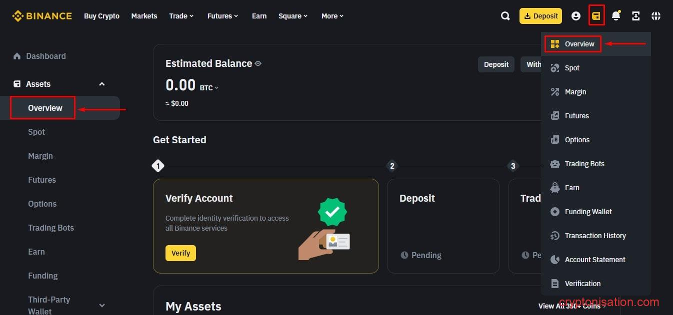 Переход в раздел Overview