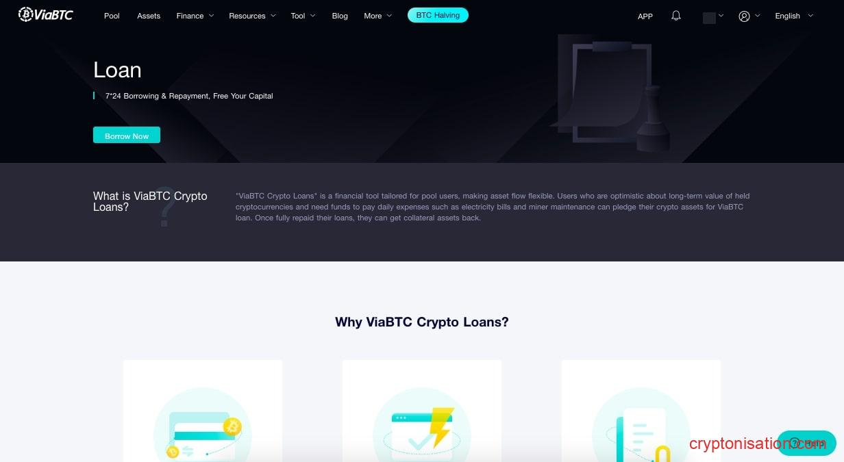 Сервис криптокредитования на ViaBTC