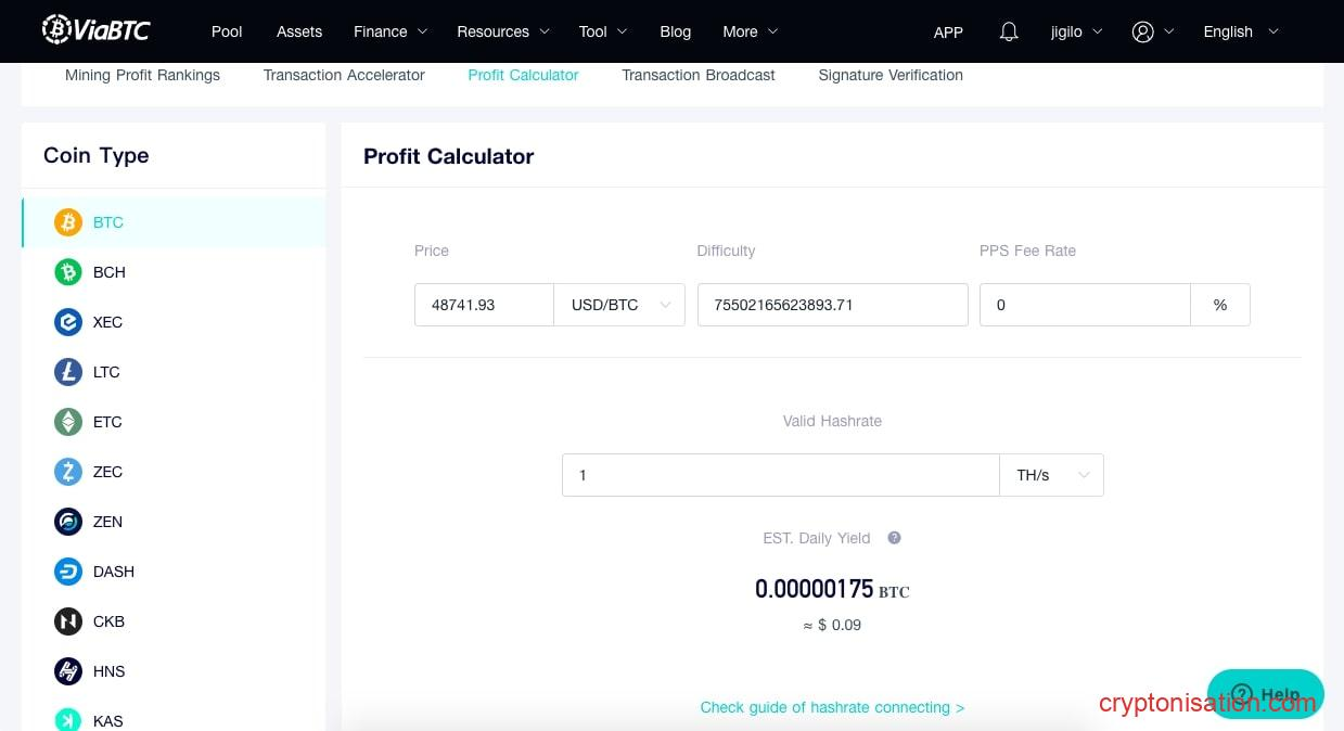 Калькулятор майнинга