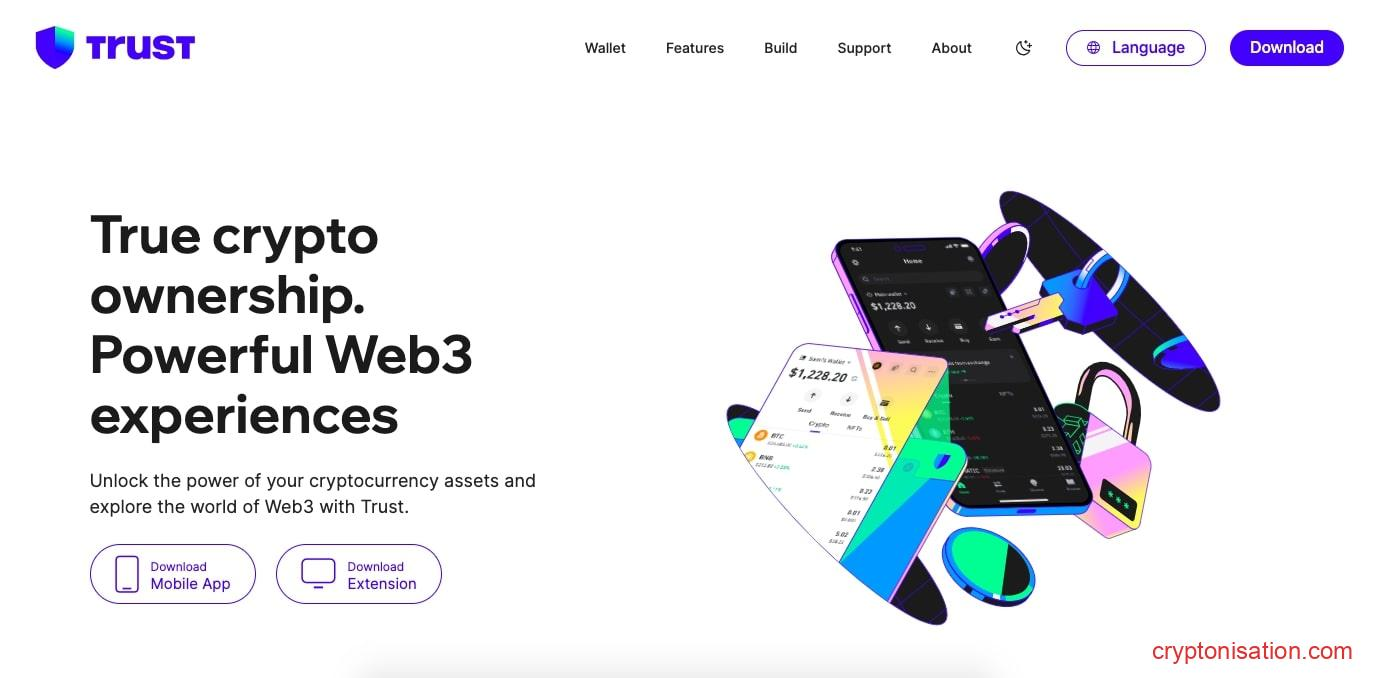 Главная страница Trust Wallet