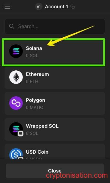 Выбор криптовалюты для ввода
