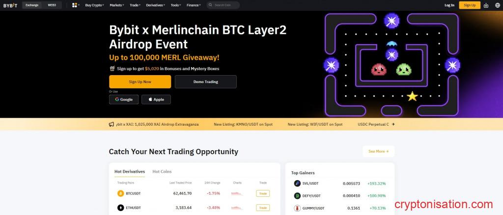 Главная страница Bybit