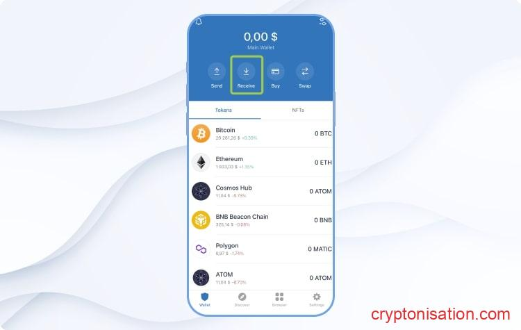 Главная страница Trust Wallet