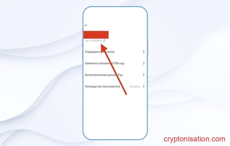 Pay ID в настройках