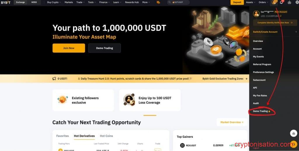 Демо-торговля на бирже Bybit