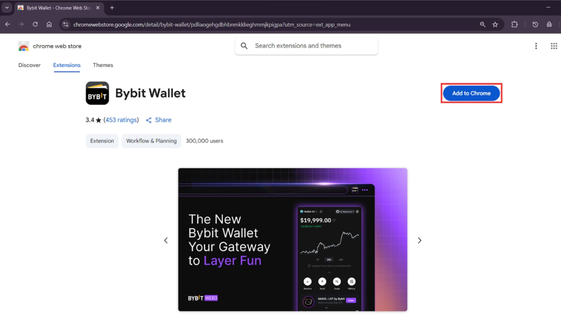 Установка расширения из магазина Google Chrome