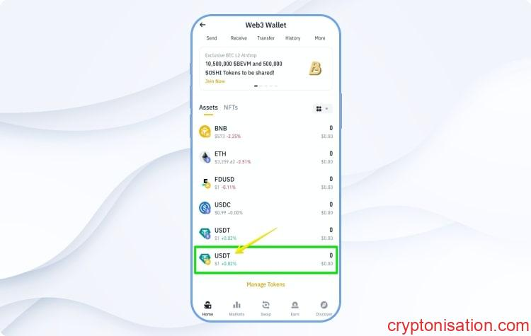 USDT (Arbitrum One) na liście dostępnych monet