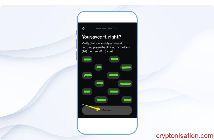 Sprawdzenie frazy odzyskiwania