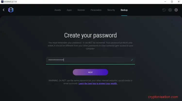 Crear una contraseña
