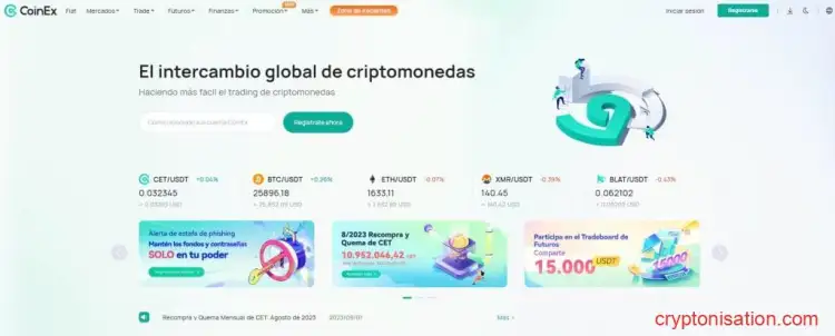 Sitio web oficial de СoinEx