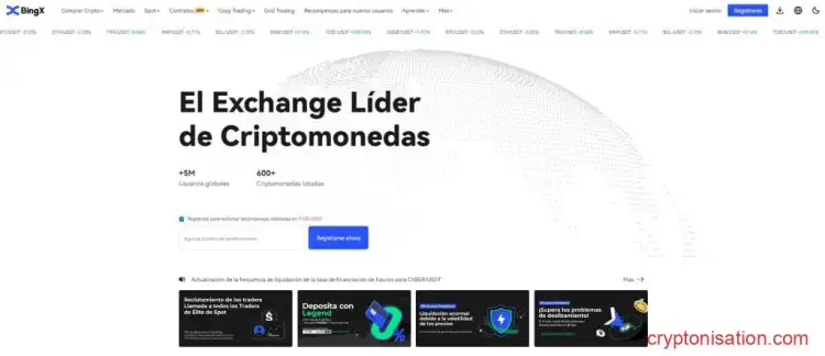 Sitio web oficial de BingX