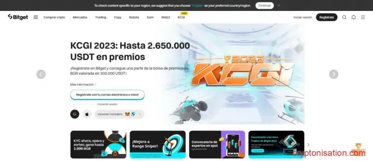 Sitio web oficial de Bitget