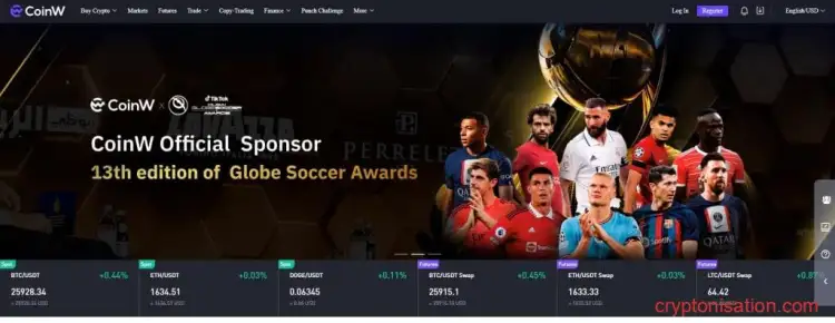 Sitio web oficial de CoinW
