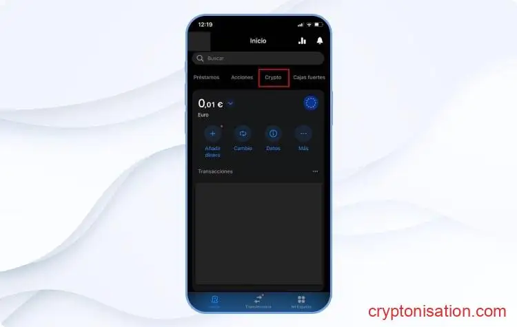 Comprar Bitcoin en Revolut. Paso 1