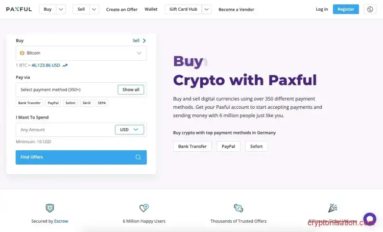 Handel P2P na platformie Paxful