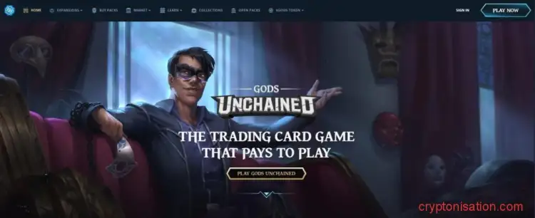 Strona główna gry NFT Gods Unchained