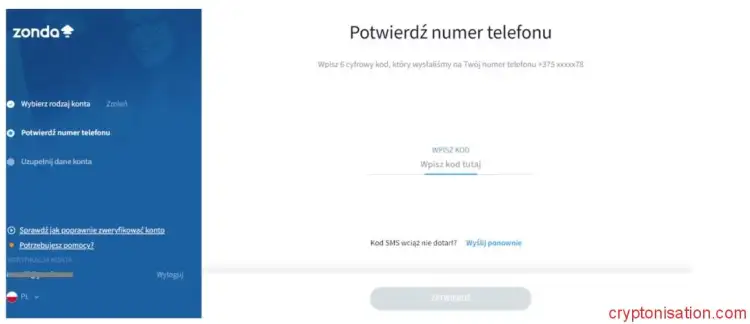 Potwierdzenia numeru telefonu